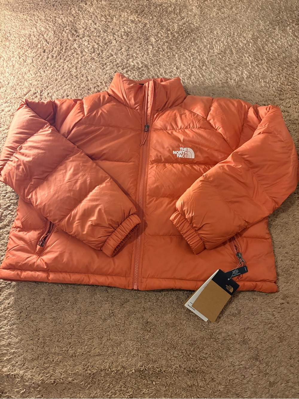 The North Face Women's Orange Quilted Puffer Jacket